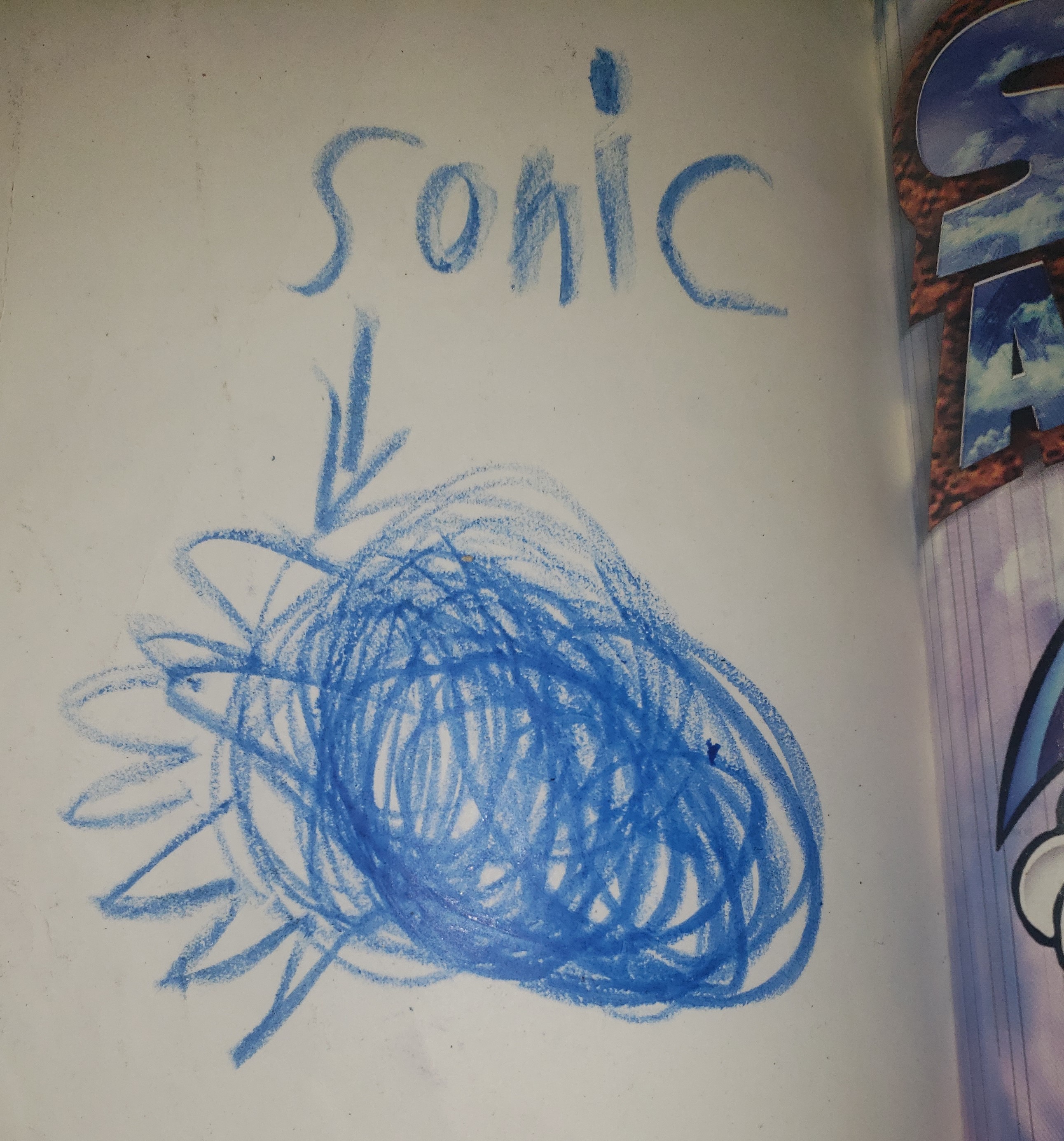 Sonic Drawing by Me, Age 6